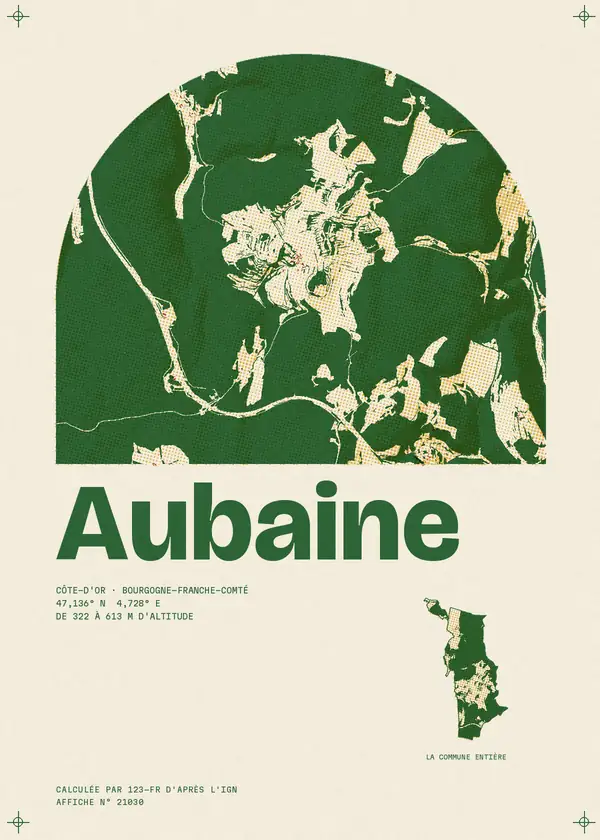 Affiche de Aubaine, calculée par 123-fr d'après l'IGN