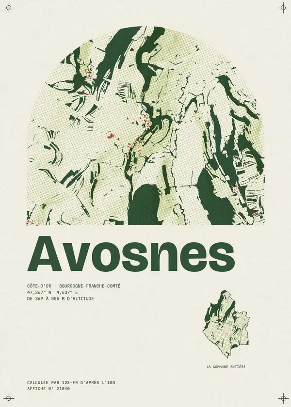 Affiche de Avosnes, calculée par 123-fr d'après l'IGN