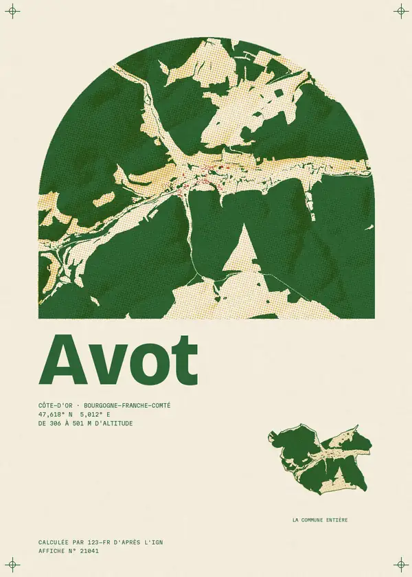 Affiche de Avot, calculée par 123-fr d'après l'IGN