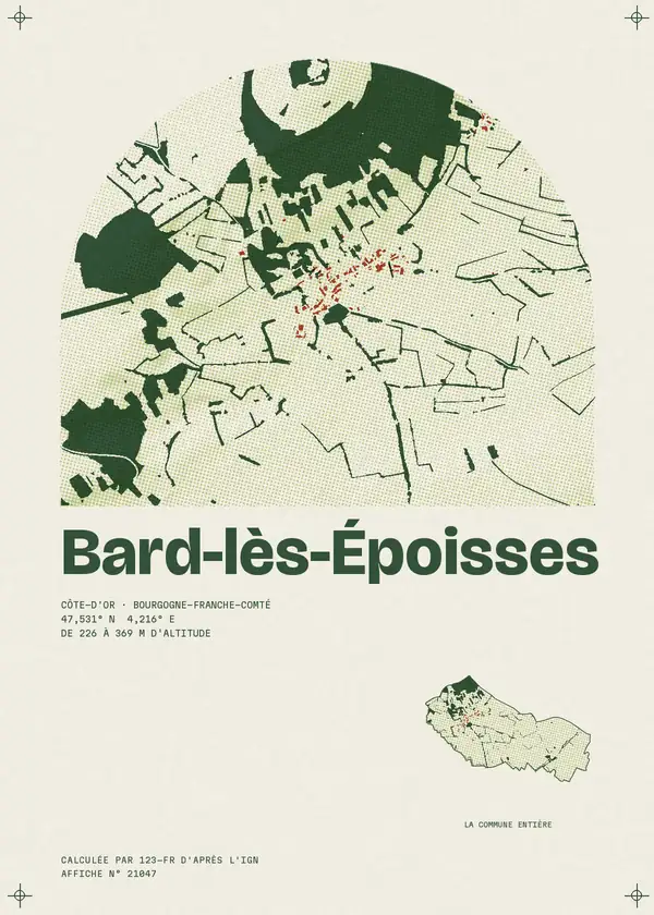 Affiche de Bard-lès-Époisses, calculée par 123-fr d'après l'IGN