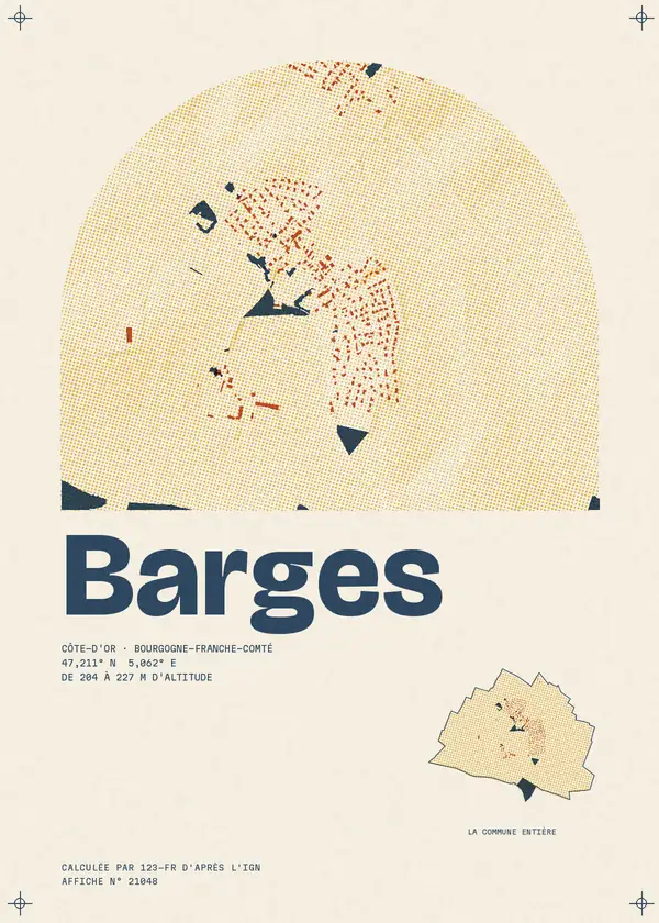 Affiche de Barges, calculée par 123-fr d'après l'IGN