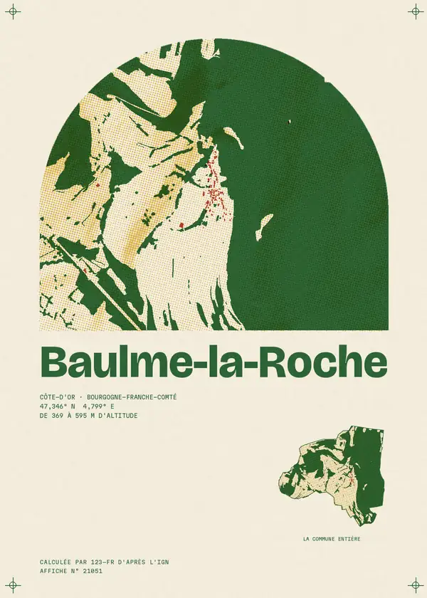 Affiche de Baulme-la-Roche, calculée par 123-fr d'après l'IGN