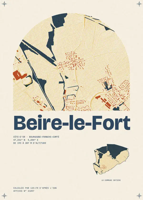 Affiche de Beire-le-Fort, calculée par 123-fr d'après l'IGN
