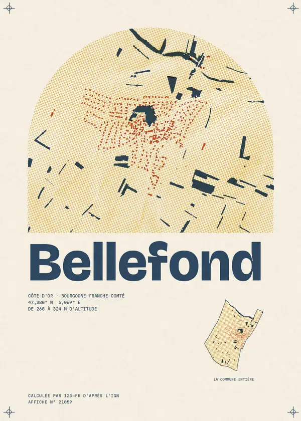 Affiche de Bellefond, calculée par 123-fr d'après l'IGN