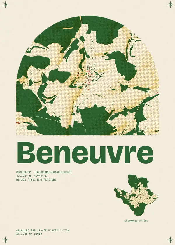 Affiche de Beneuvre, calculée par 123-fr d'après l'IGN