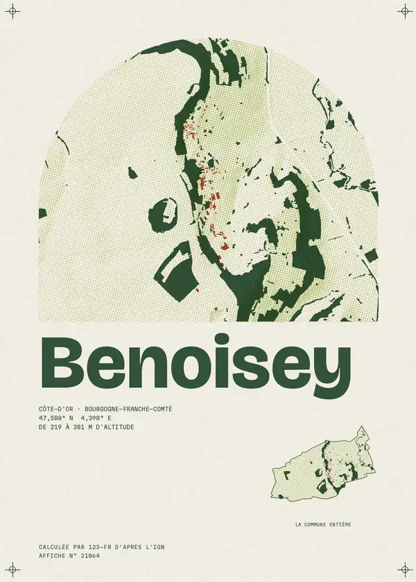 Affiche de Benoisey, calculée par 123-fr d'après l'IGN