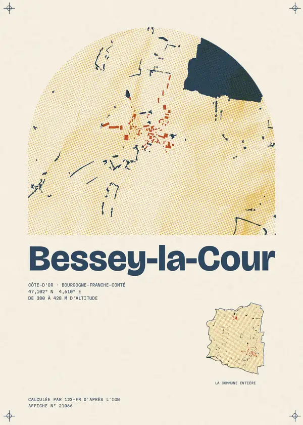 Affiche de Bessey-la-Cour, calculée par 123-fr d'après l'IGN