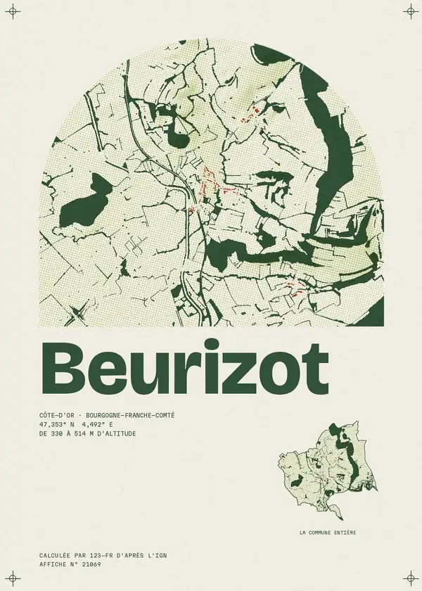Affiche de Beurizot, calculée par 123-fr d'après l'IGN