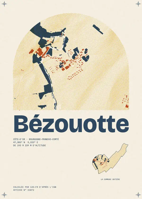 Affiche de Bézouotte, calculée par 123-fr d'après l'IGN