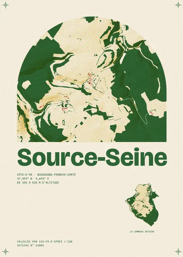 Affiche de Source-Seine, calculée par 123-fr d'après l'IGN