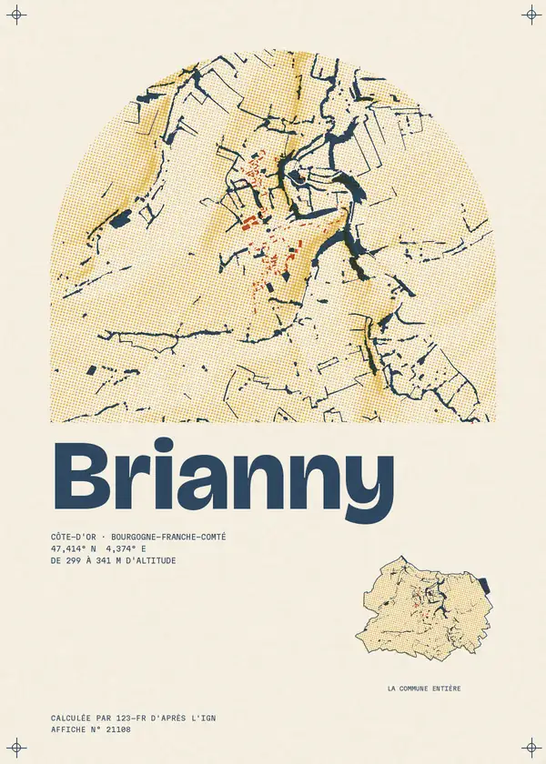 Affiche de Brianny, calculée par 123-fr d'après l'IGN