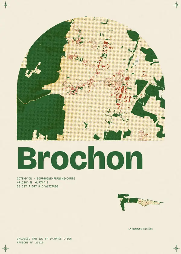 Affiche de Brochon, calculée par 123-fr d'après l'IGN