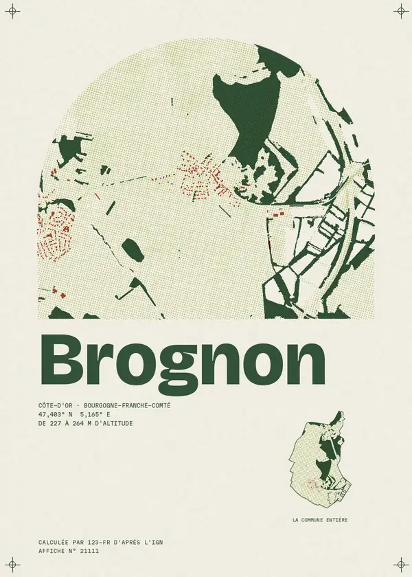 Affiche de Brognon, calculée par 123-fr d'après l'IGN