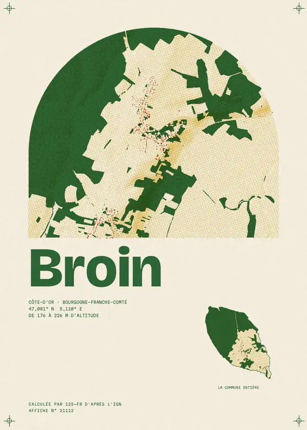 Affiche de Broin, calculée par 123-fr d'après l'IGN