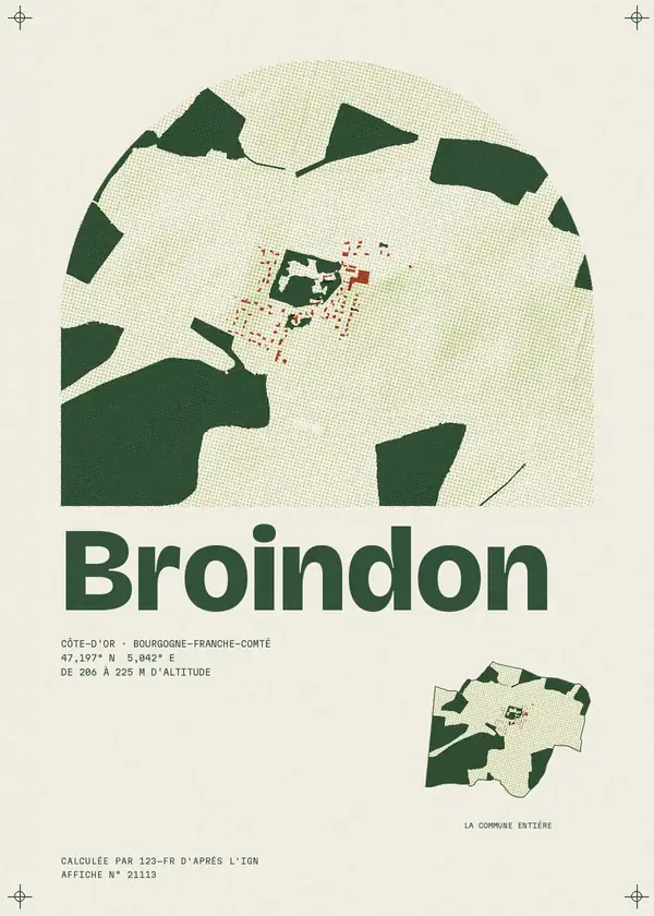 Affiche de Broindon, calculée par 123-fr d'après l'IGN