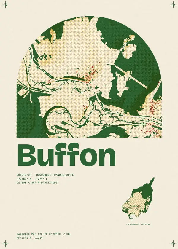 Affiche de Buffon, calculée par 123-fr d'après l'IGN