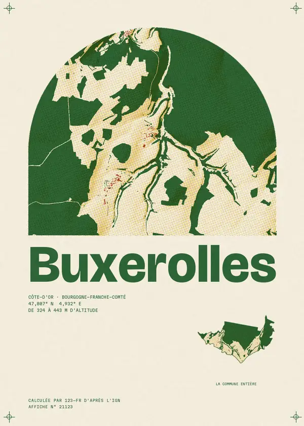 Affiche de Buxerolles, calculée par 123-fr d'après l'IGN