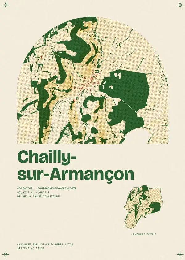 Affiche de Chailly-sur-Armançon, calculée par 123-fr d'après l'IGN