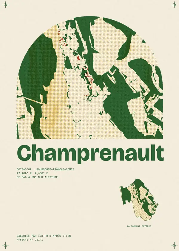 Affiche de Champrenault, calculée par 123-fr d'après l'IGN
