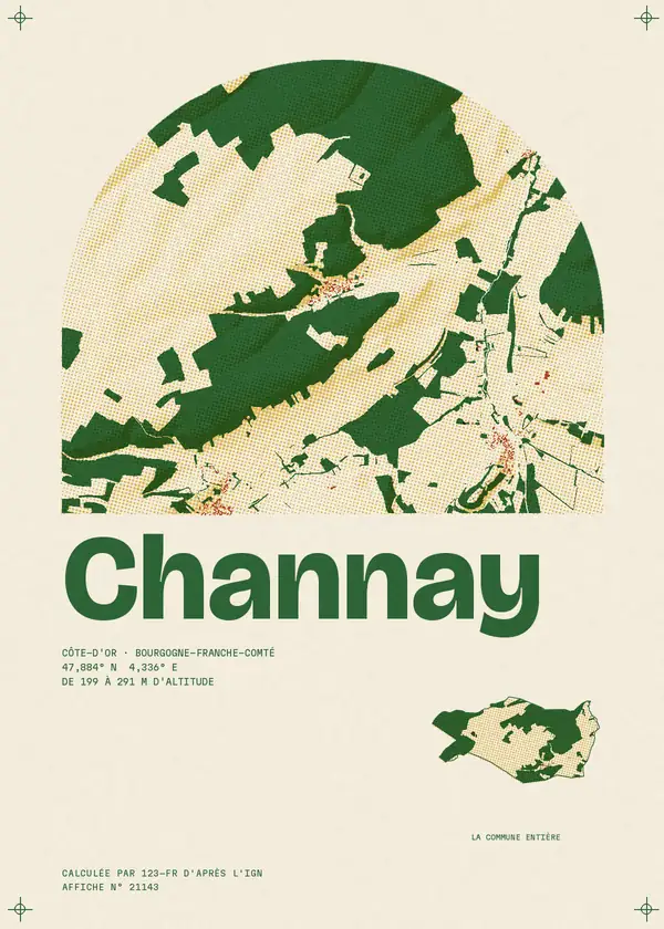 Affiche de Channay, calculée par 123-fr d'après l'IGN