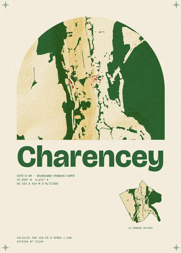 Affiche de Charencey, calculée par 123-fr d'après l'IGN