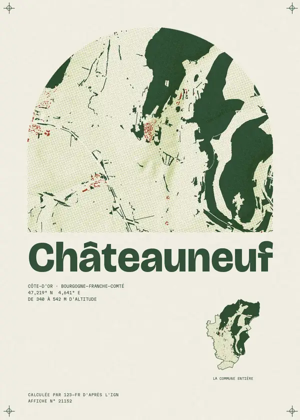Affiche de Châteauneuf, calculée par 123-fr d'après l'IGN