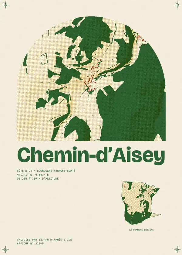 Affiche de Chemin-d'Aisey, calculée par 123-fr d'après l'IGN