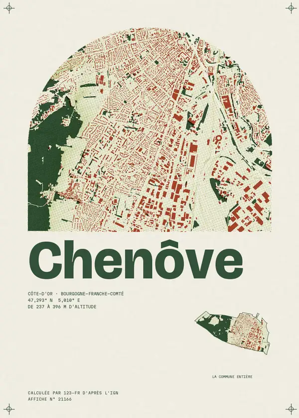 Affiche de Chenôve, calculée par 123-fr d'après l'IGN