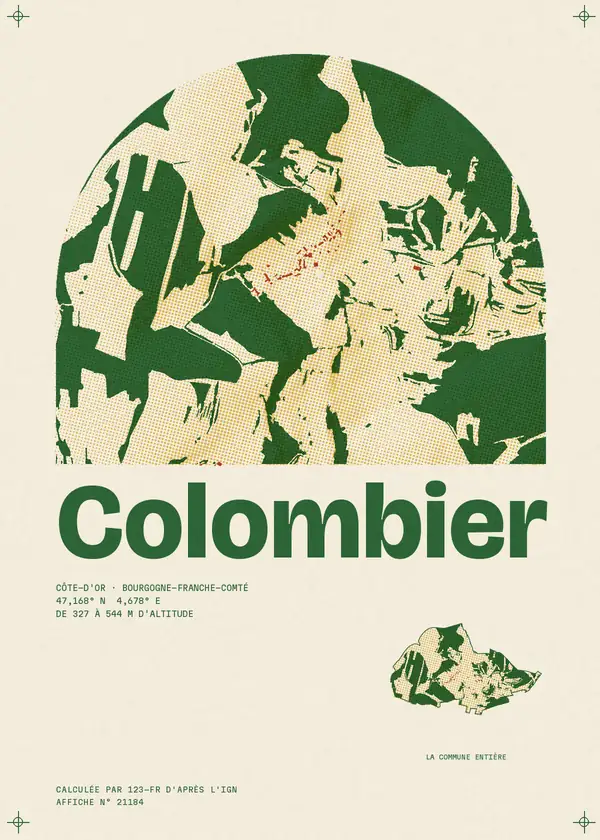 Affiche de Colombier, calculée par 123-fr d'après l'IGN
