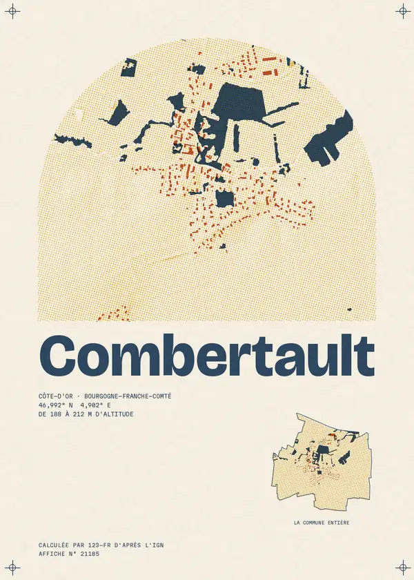 Affiche de Combertault, calculée par 123-fr d'après l'IGN