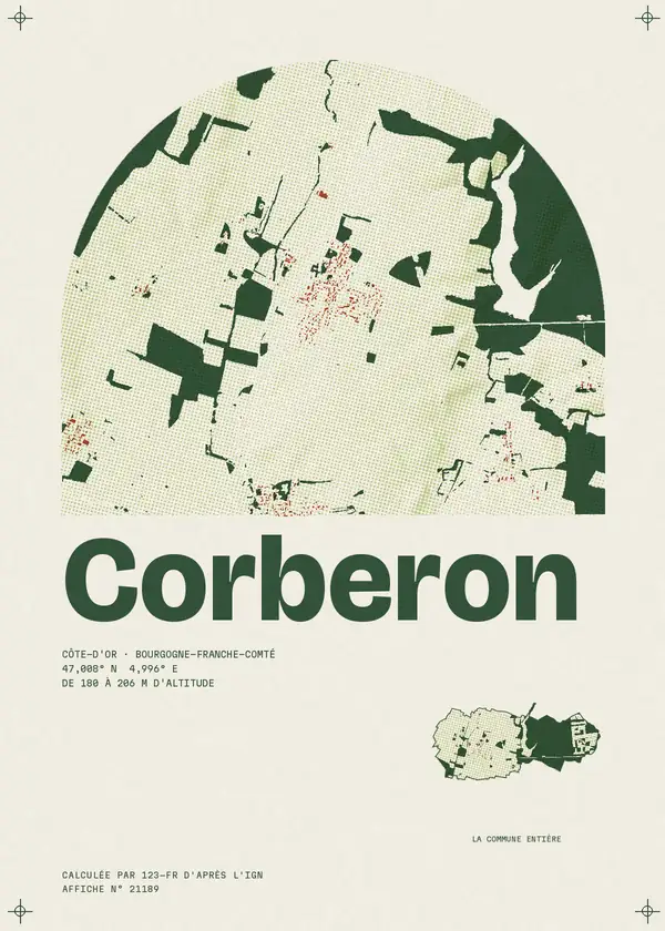 Affiche de Corberon, calculée par 123-fr d'après l'IGN