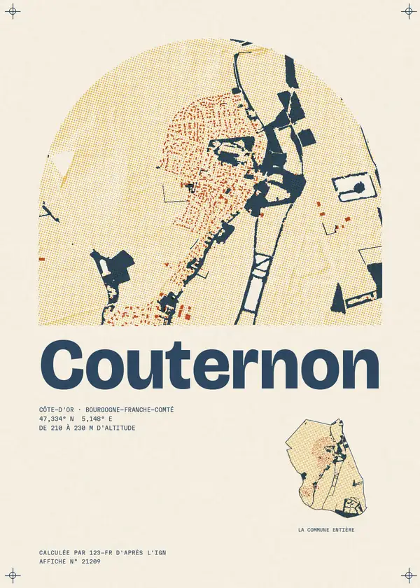 Affiche de Couternon, calculée par 123-fr d'après l'IGN