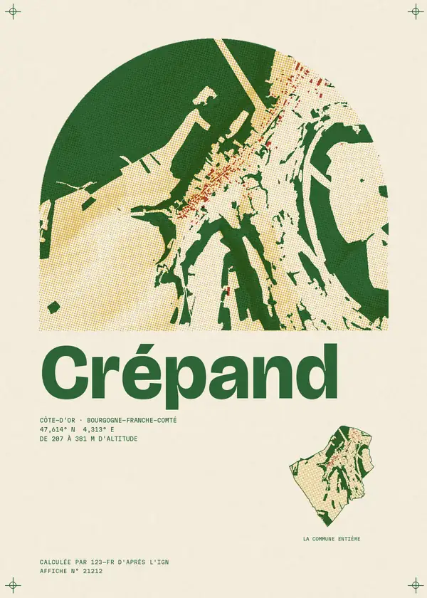 Affiche de Crépand, calculée par 123-fr d'après l'IGN