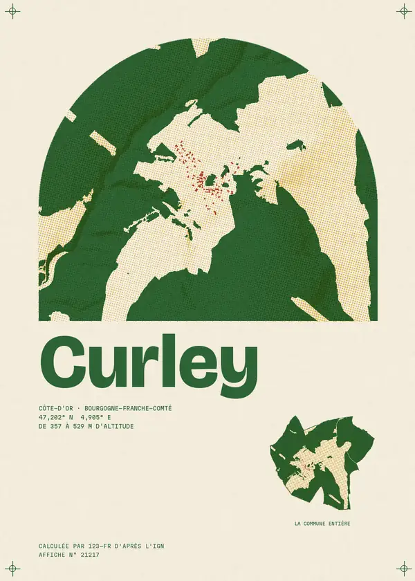 Affiche de Curley, calculée par 123-fr d'après l'IGN