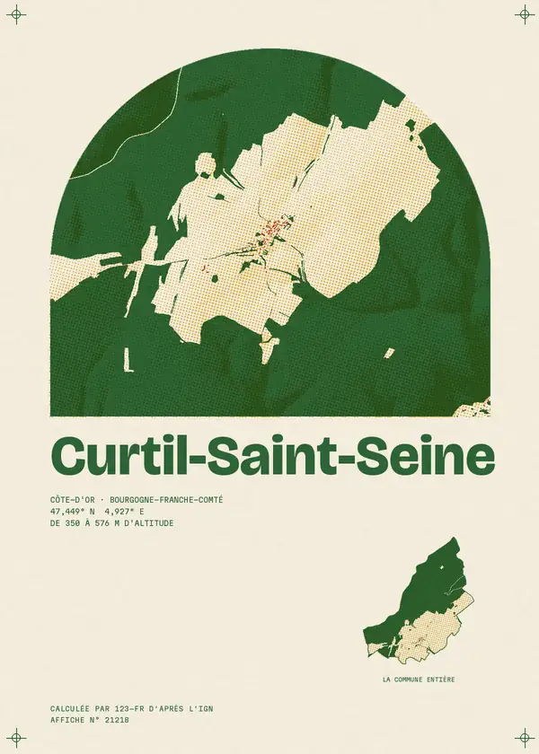Affiche de Curtil-Saint-Seine, calculée par 123-fr d'après l'IGN