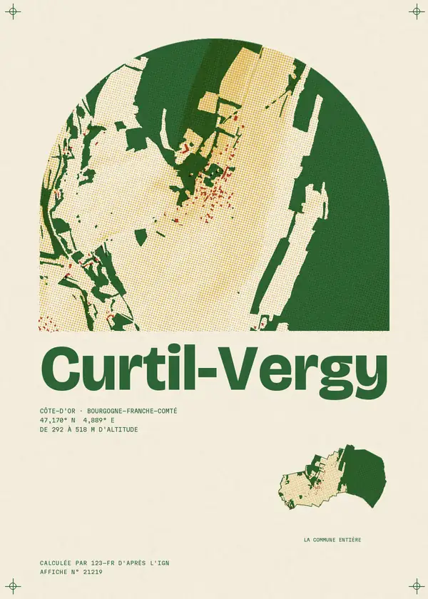 Affiche de Curtil-Vergy, calculée par 123-fr d'après l'IGN