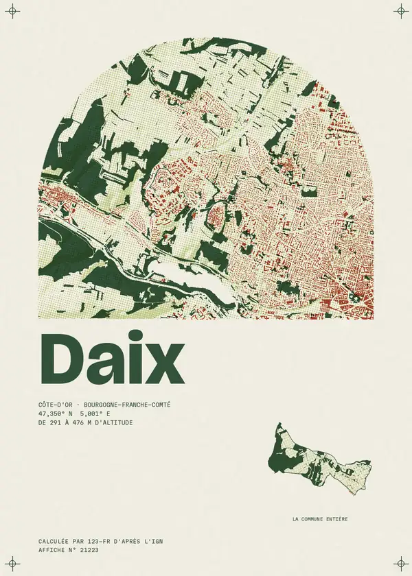 Affiche de Daix, calculée par 123-fr d'après l'IGN