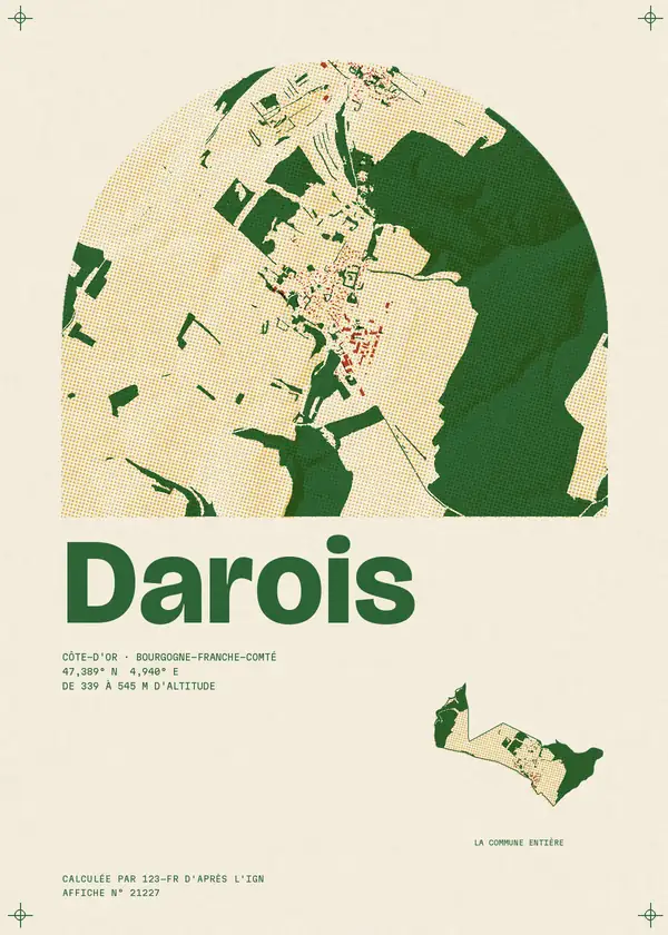 Affiche de Darois, calculée par 123-fr d'après l'IGN