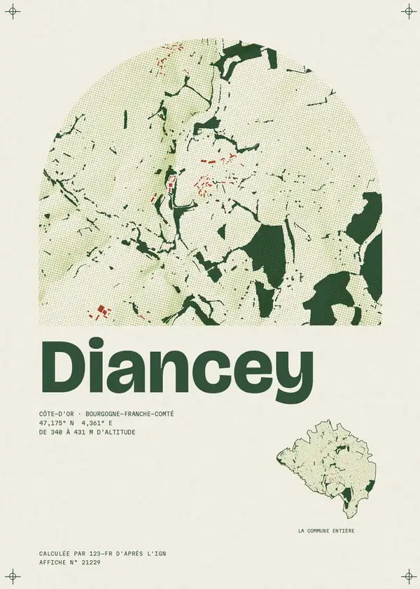 Affiche de Diancey, calculée par 123-fr d'après l'IGN