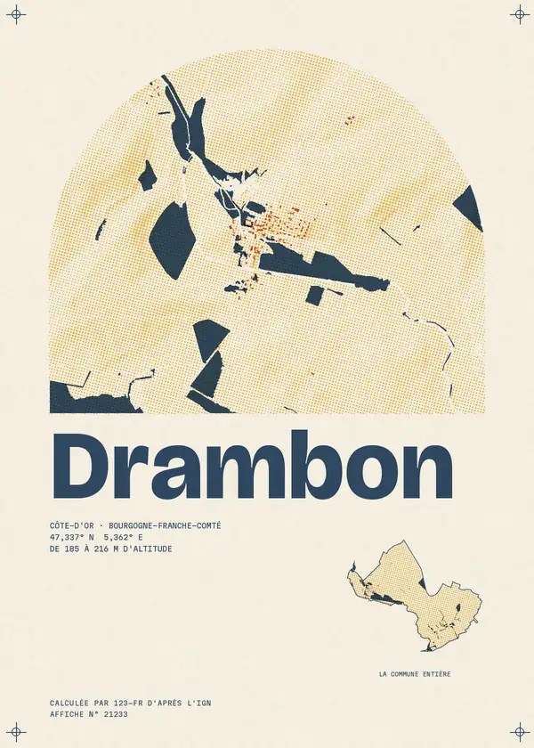 Affiche de Drambon, calculée par 123-fr d'après l'IGN