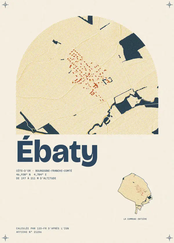 Affiche de Ébaty, calculée par 123-fr d'après l'IGN
