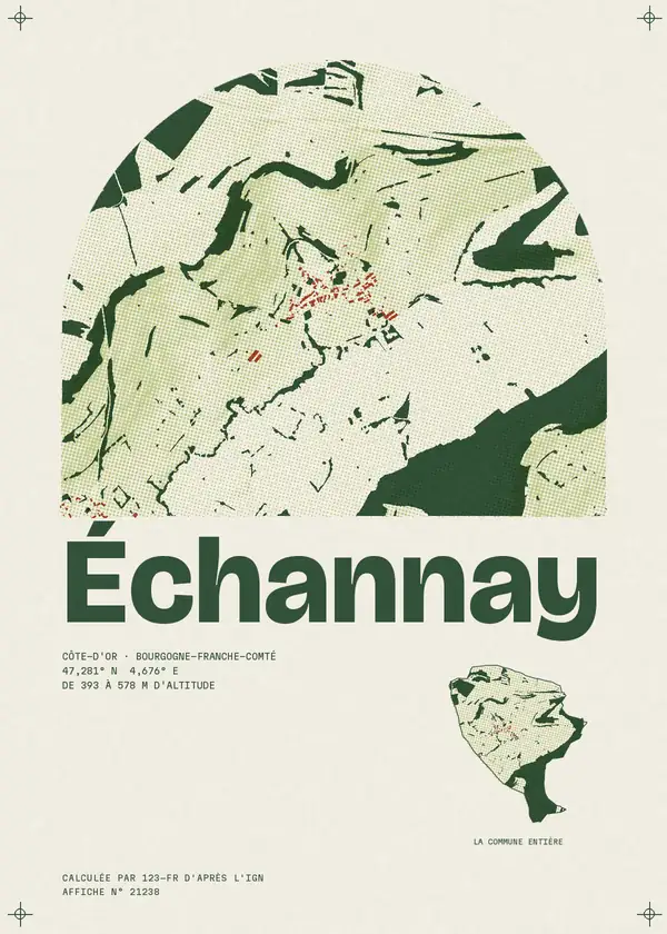 Affiche de Échannay, calculée par 123-fr d'après l'IGN