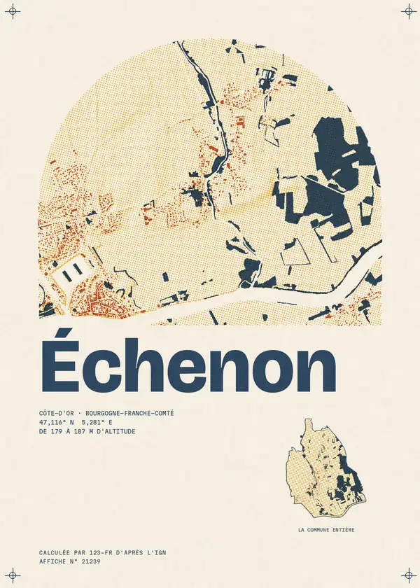 Affiche de Échenon, calculée par 123-fr d'après l'IGN