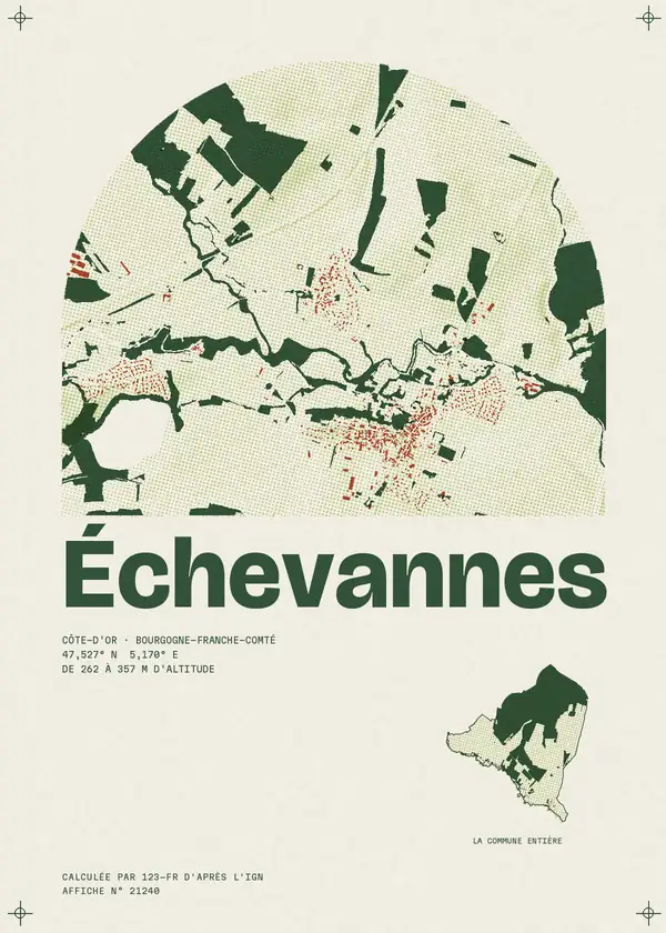 Affiche de Échevannes, calculée par 123-fr d'après l'IGN