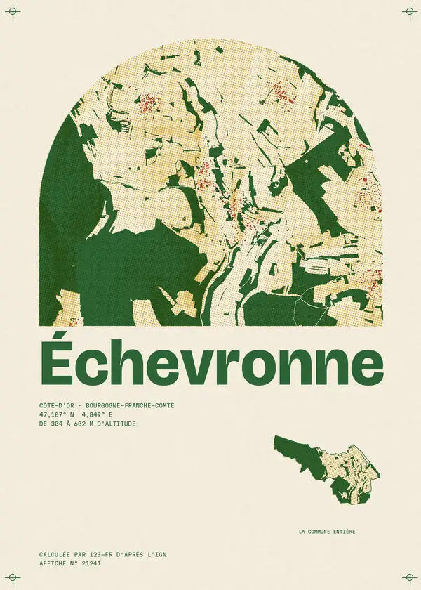 Affiche de Échevronne, calculée par 123-fr d'après l'IGN