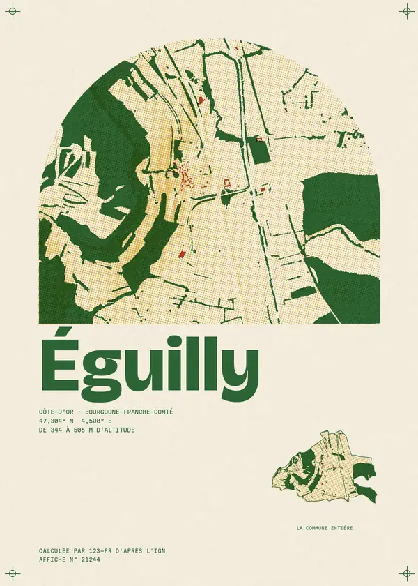 Affiche de Éguilly, calculée par 123-fr d'après l'IGN