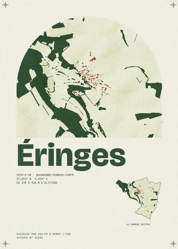 Affiche de Éringes, calculée par 123-fr d'après l'IGN