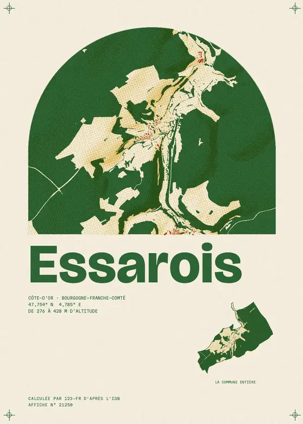 Affiche de Essarois, calculée par 123-fr d'après l'IGN