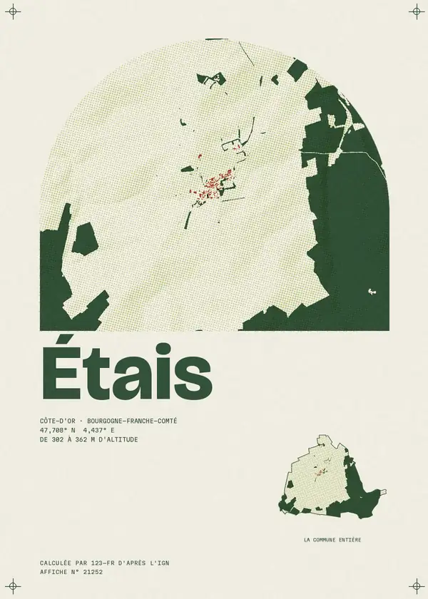 Affiche de Étais, calculée par 123-fr d'après l'IGN