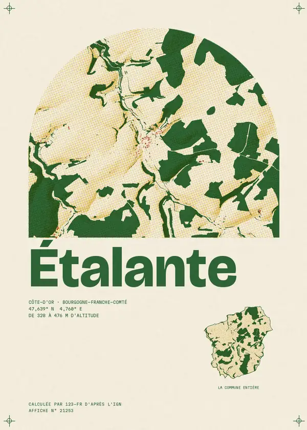 Affiche de Étalante, calculée par 123-fr d'après l'IGN
